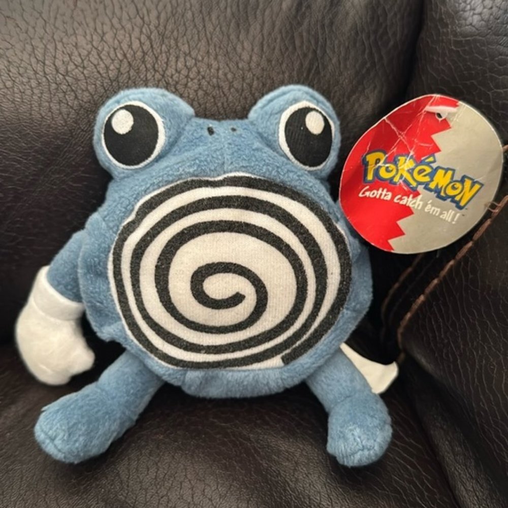 Pokemon 1999 Nintendo Plush Poliwhirl Play by Play Plush With Tags